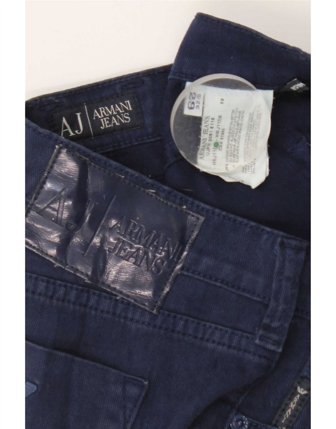 Jeans retos femininos Armani W29 L27 algodão azul marinho