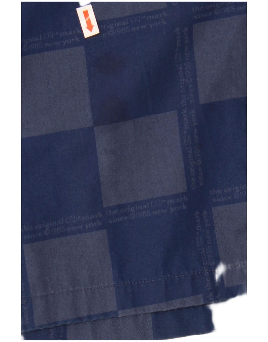 Camisa masculina de manga curta TOMMY HILFIGER grande viscose geométrica azul marinho