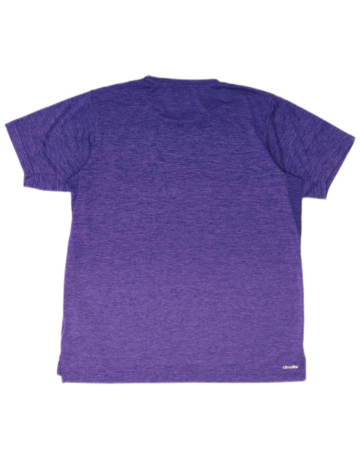 Camiseta masculina Adidas Climalite Top grande poliéster manchado roxo