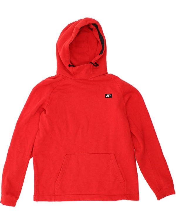 NIKE Mens Hoodie Jumper Médio Algodão Vermelho