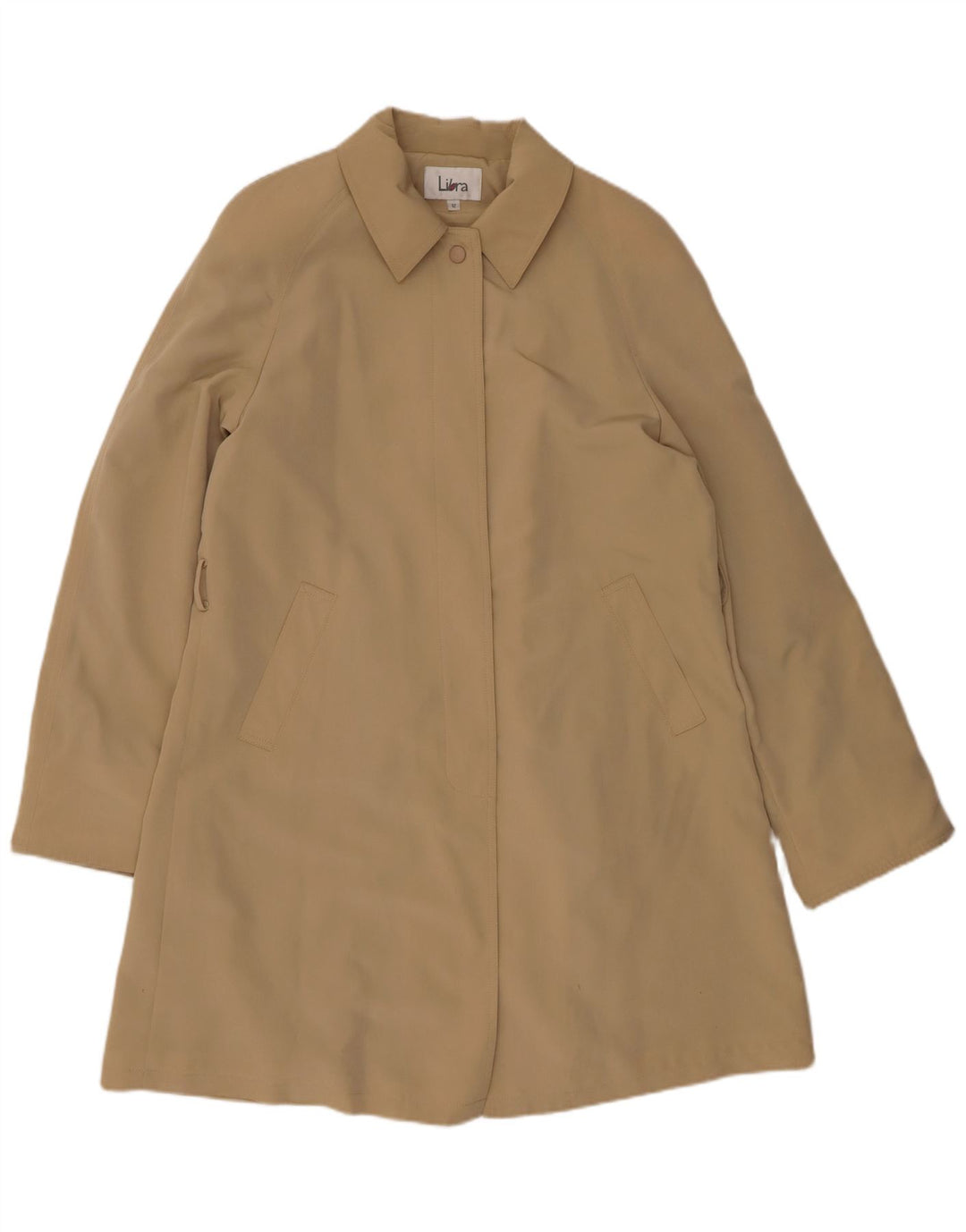 Sobretudo feminino Libra US 12 grande poliéster bege
