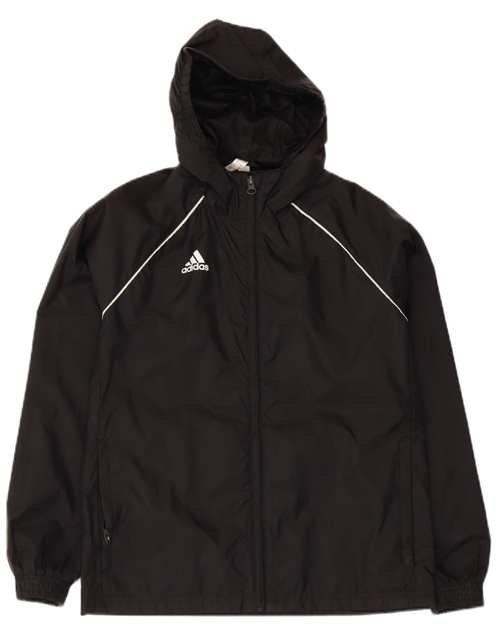 Casaco de chuva com capuz Adidas Boys 11-12 anos preto poliéster