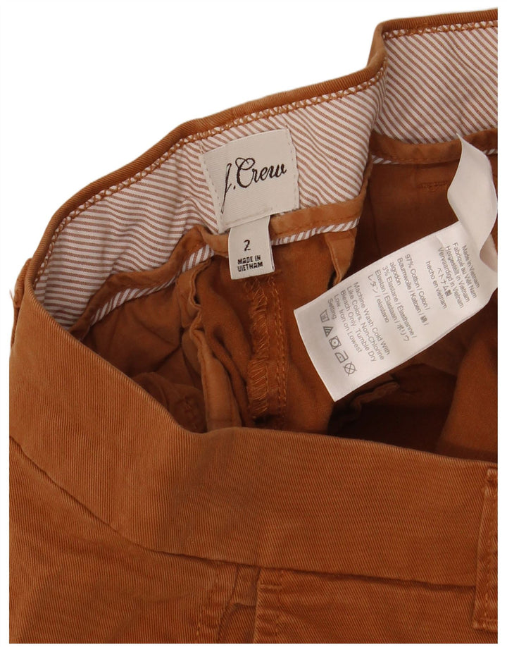 J. CREW Shorts Chino feminino US 2 XS W28 algodão marrom