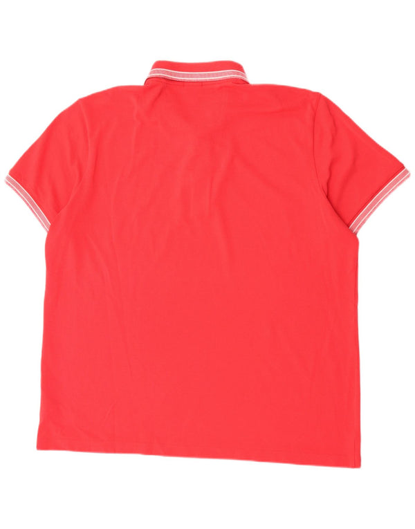 Camisa polo masculina Hugo Boss Regular Fit 3XL algodão listrado vermelho