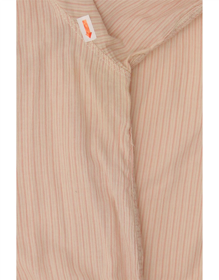 Camisa feminina LEVI'S UK 12 algodão listrado rosa médio