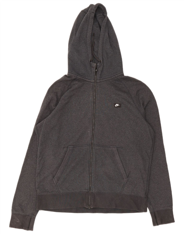 Suéter masculino Nike com capuz e zíper grande algodão cinza