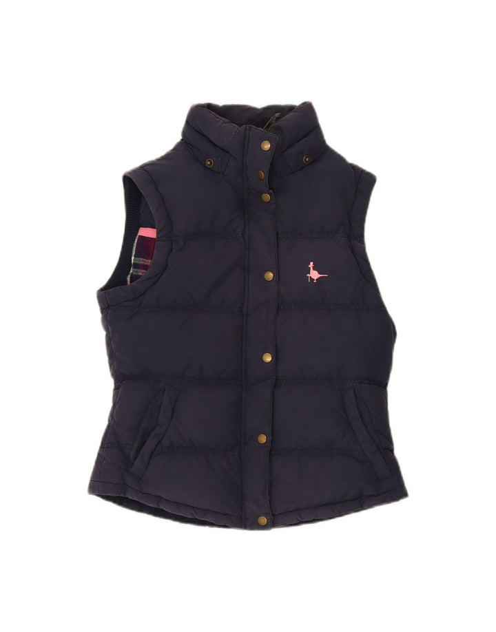 JACK WILLS Womens Padded Gilet UK 8 Small  Navy Blue Cotton Vintage Jack Wills and Second-Hand Jack Wills from Messina Hembry 