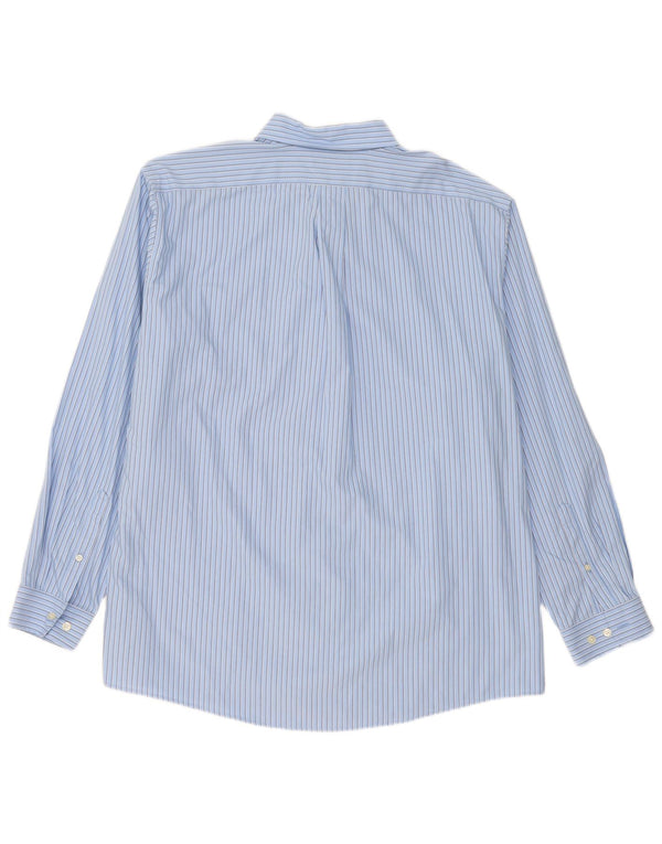 Eddie Bauer Camisa masculina clássica de ajuste XL algodão listrado azul