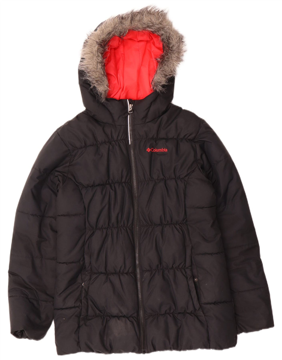 Columbia Jaqueta feminina acolchoada com capuz UK 18 XL poliéster preto