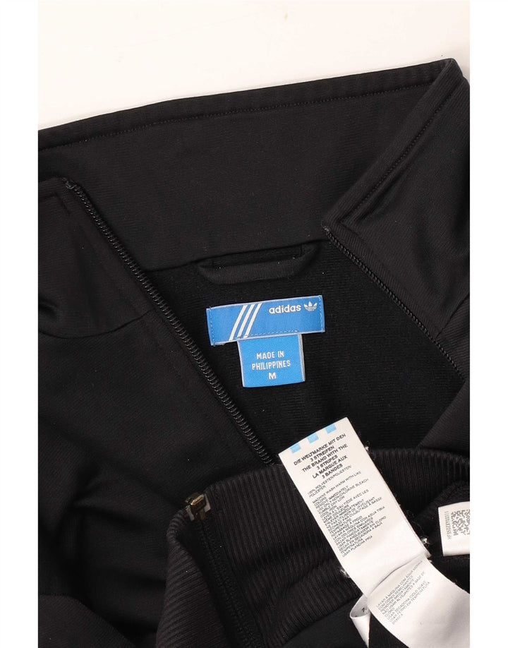 Adidas Womens Tracksuit Top Jacket UK 14 Médio Preto Poliéster