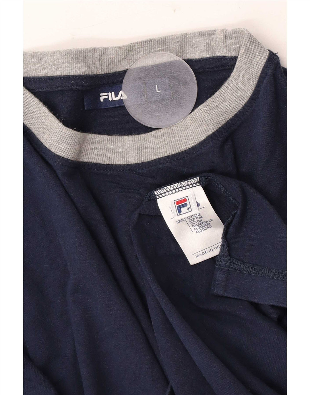 Camiseta masculina Fila grande algodão azul marinho
