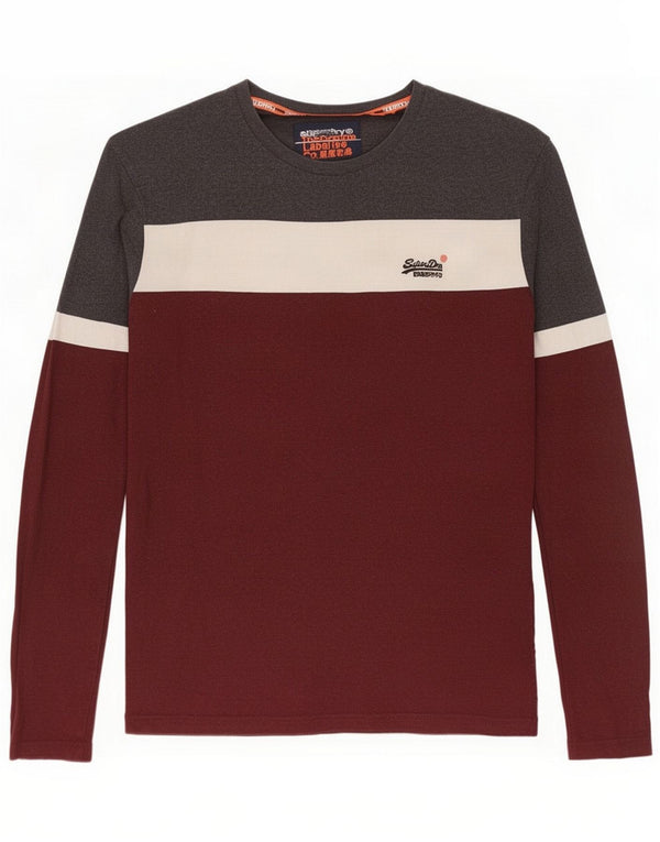 Top masculino Superdry de manga comprida XL algodão colorblock multicolorido