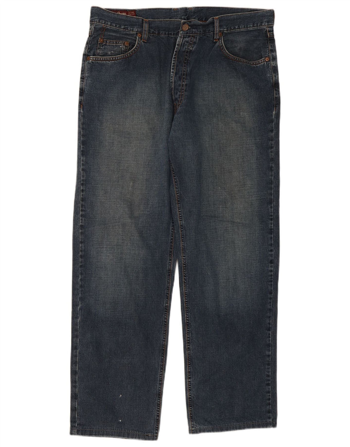 Marlboro Classics Mens Straight Jeans W38 L31 Azul Algodão