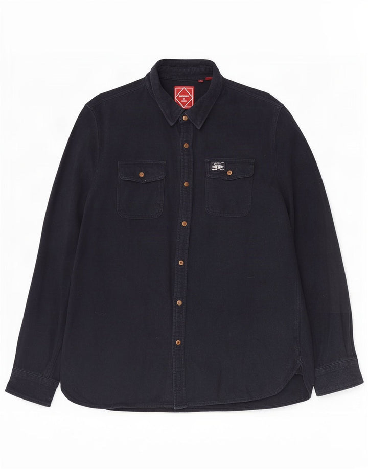 Camisa jeans masculina Superdry 2XL algodão azul marinho