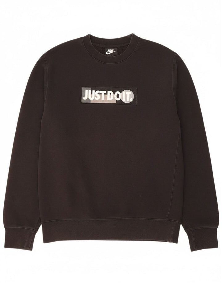 NIKE Mens Graphic Moletom Jumper Médio Algodão Preto