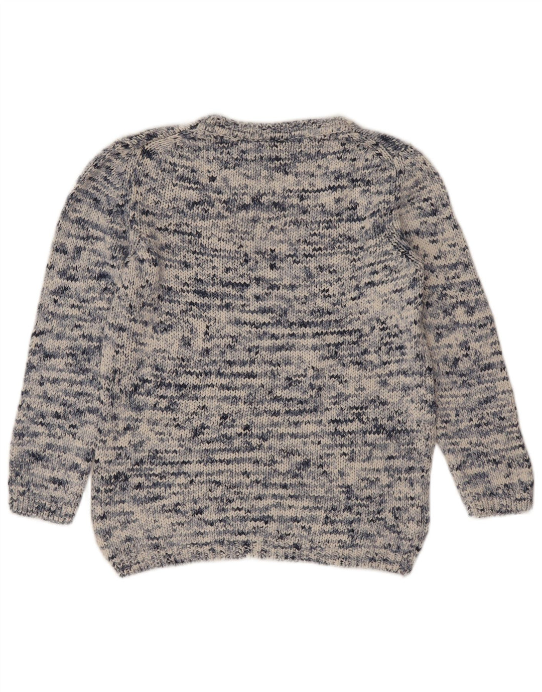 Suéter feminino Massimo Dutti com decote em V Reino Unido 10 pequeno azul manchado