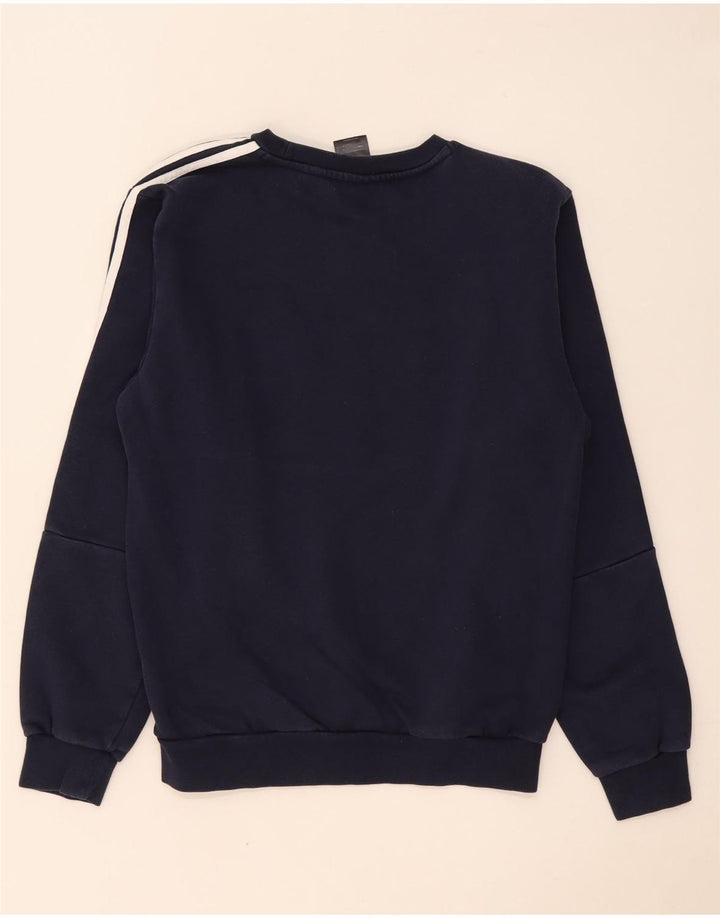 Adidas Mens Moletom Jumper Médio Azul Marinho Algodão
