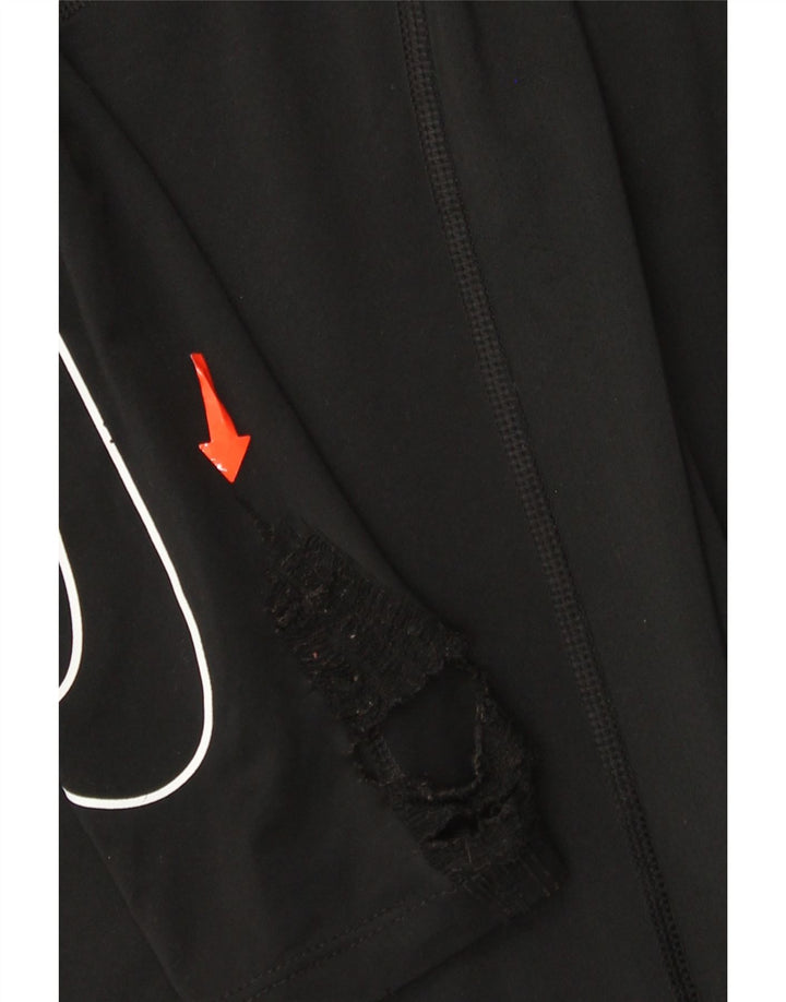 Top gráfico Nike masculino Dri Fit manga comprida poliéster preto médio