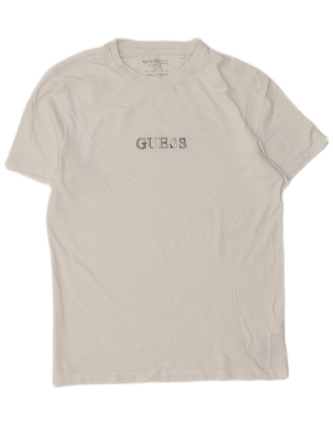 Guess Camiseta masculina slim fit gráfica top médio algodão branco