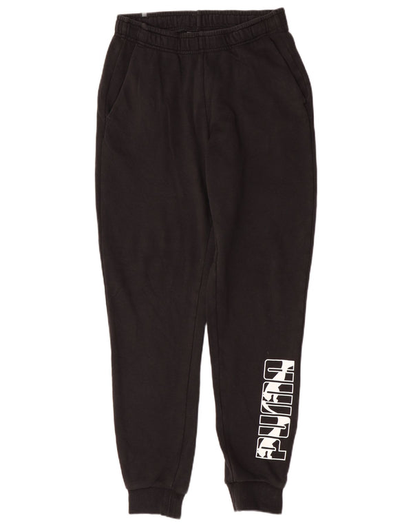 Calça de treino masculina Puma Graphic Joggers pequeno algodão preto