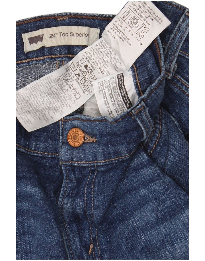 Calça jeans feminina Levi's 524 Super Low Bootcut W31 L30 azul algodão