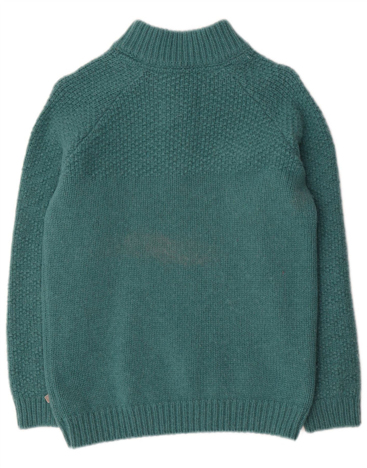 Suéter feminino Weird Fish com zíper e gola em lã verde pequena Reino Unido 10