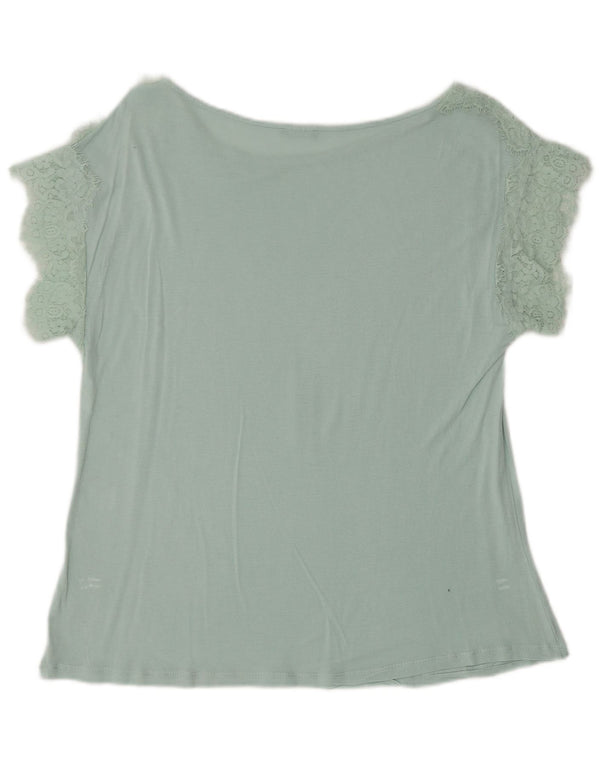 BENETTON Womens Blouse Top UK 14 Medium Green