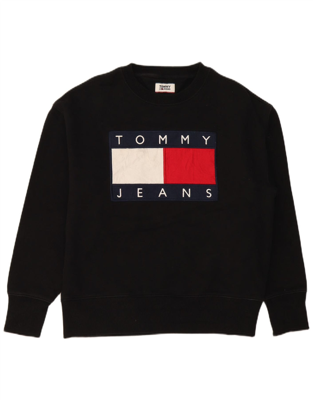TOMMY HILFIGER moletom gráfico masculino jumper grande algodão preto
