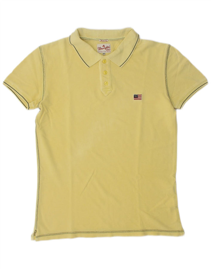 Camisa polo masculina Wrangler Slim Fit algodão amarelo médio