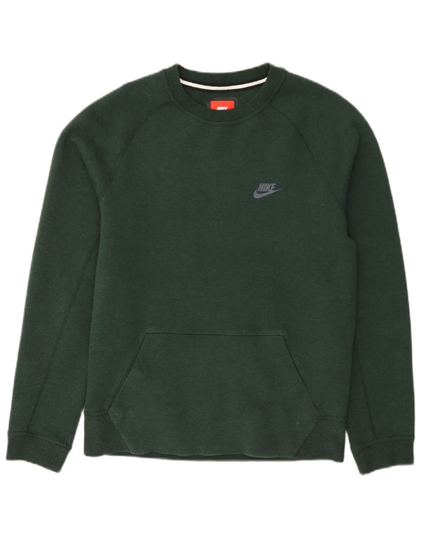 NIKE Mens Moletom Jumper Pequeno Algodão Verde