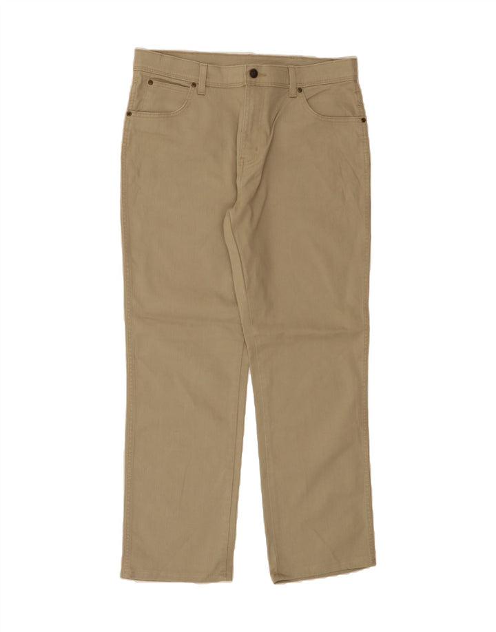WRANGLER Mens Regular Fit Casual Trousers W36 L29 Beige Cotton Vintage Wrangler and Second-Hand Wrangler from Messina Hembry 