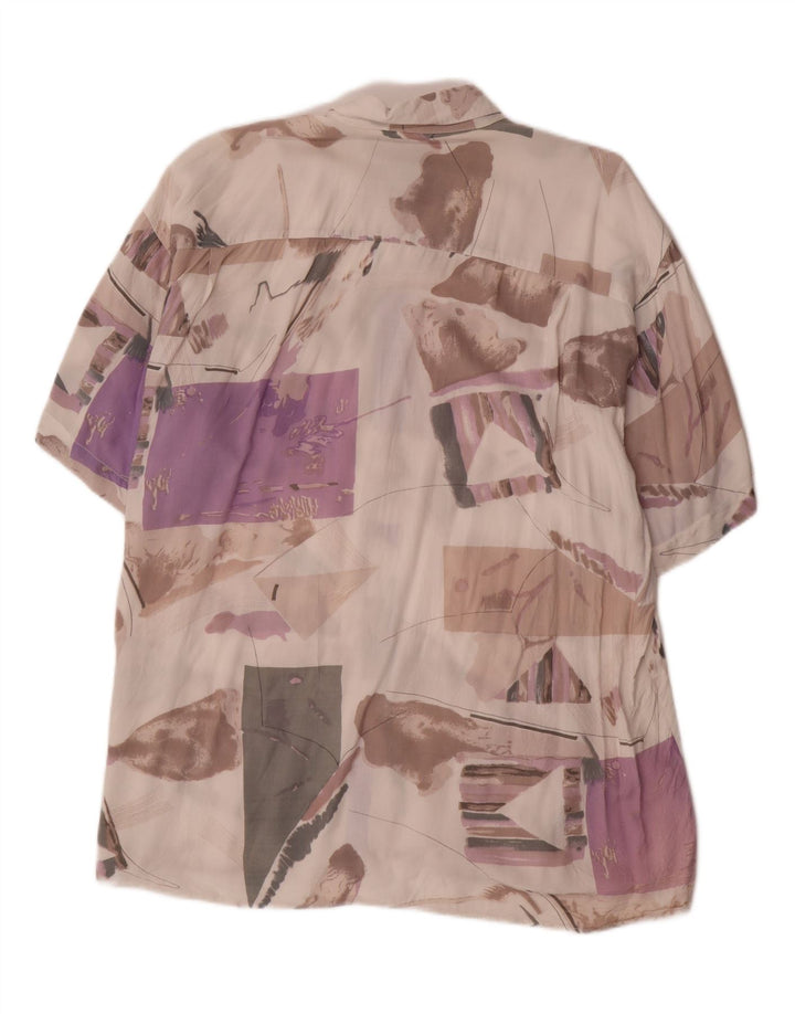 Camisa masculina VINTAGE com padrão abstrato tamanho 43/44 XL multicolorida