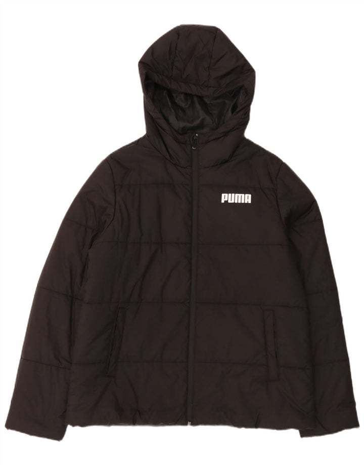 Jaqueta acolchoada com capuz feminina Puma UK 16 grande poliéster preto