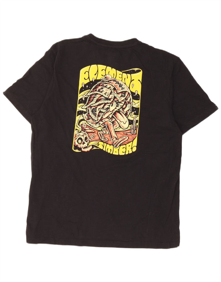 Camiseta masculina Element Regular Fit com estampa gráfica de algodão preto médio