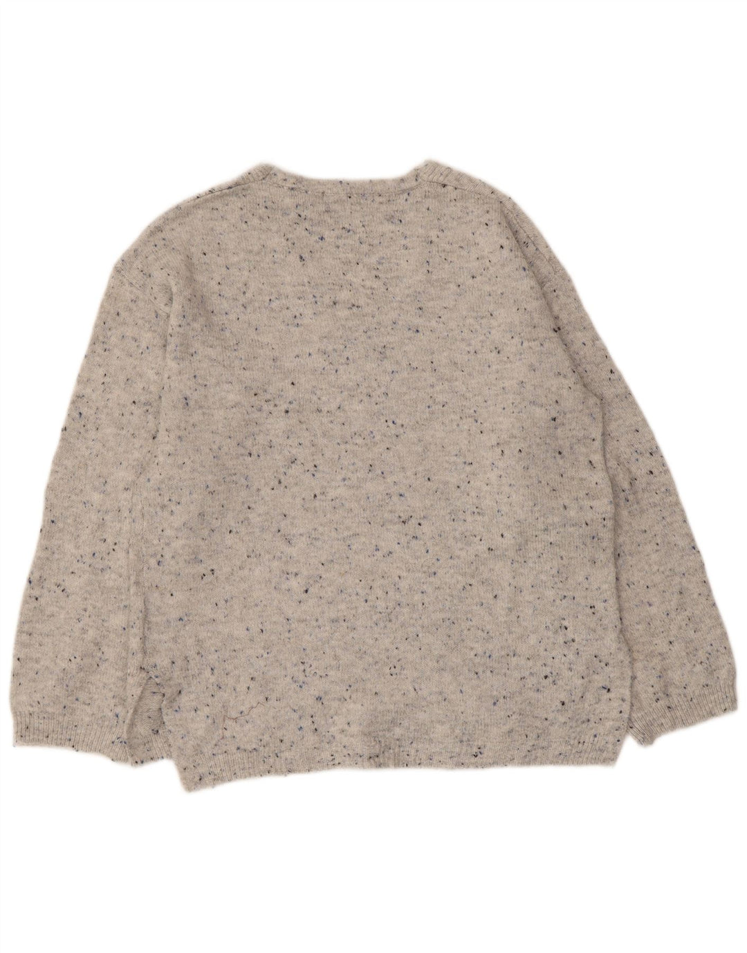 Suéter feminino Marks & Spencer com decote em V Reino Unido 10 pequeno cinza manchado