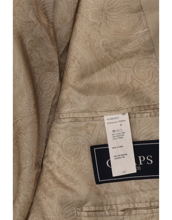 Jaqueta blazer masculina Chaps com 2 botões UK 48 4XL poliéster bege