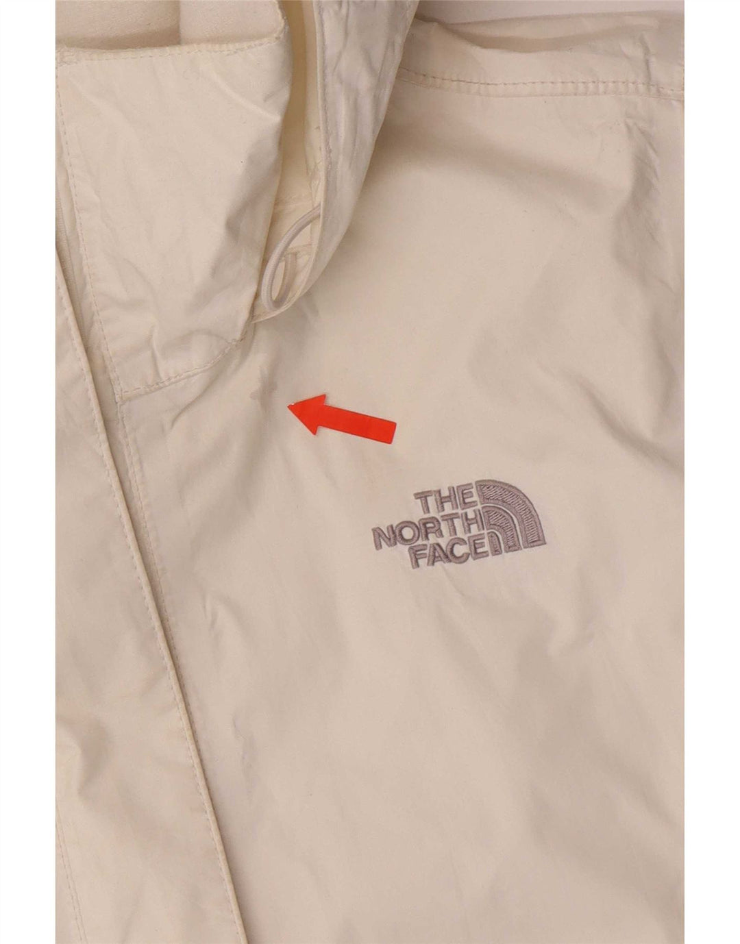 Jaqueta de chuva feminina com capuz The North Face UK 14 nylon branco médio