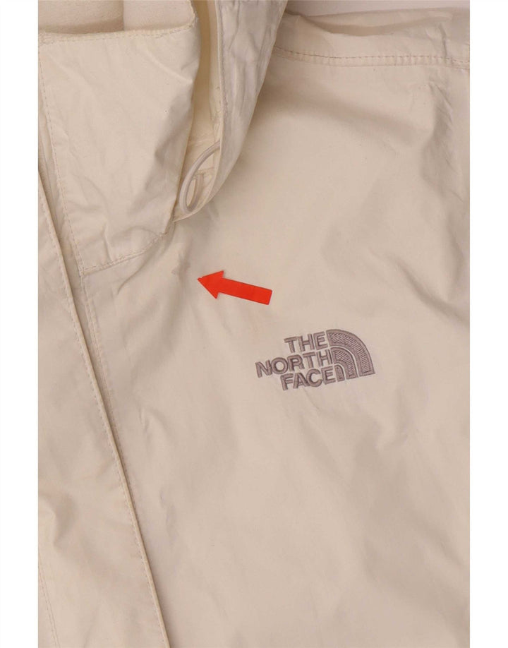 Jaqueta de chuva feminina com capuz The North Face UK 14 nylon branco médio