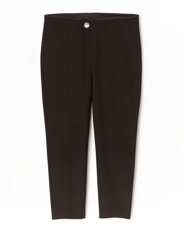Calça feminina Zara cintura alta cônica cortada 2XL W34 L24 preta