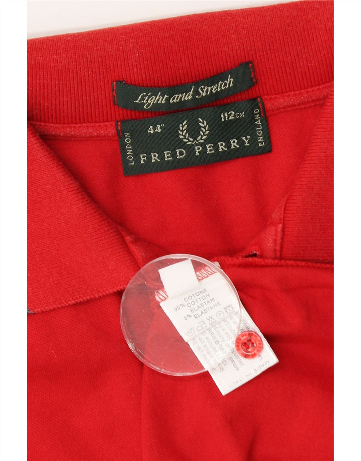Camisa polo masculina leve e elástica Fred Perry de algodão vermelho médio