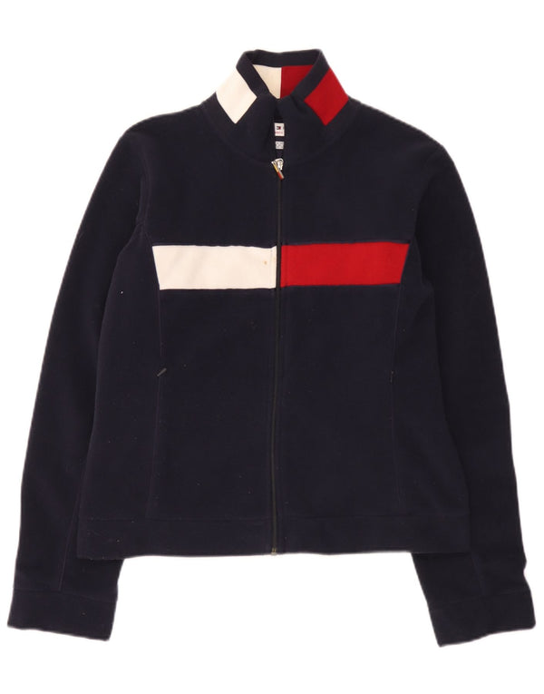 Jaqueta de lã feminina Tommy Hilfiger Reino Unido 16 grande bloco colorido azul marinho
