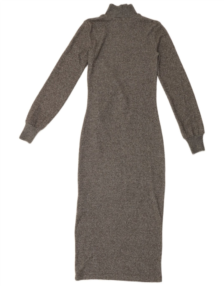 Vestido maxi feminino de manga comprida Zara UK 8 pequeno cinza