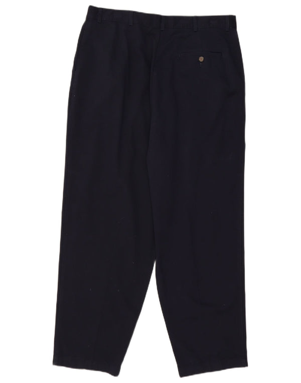 L.L.Bean Calça chino feminina de cintura alta US 18 2XL W36 L29 Azul marinho