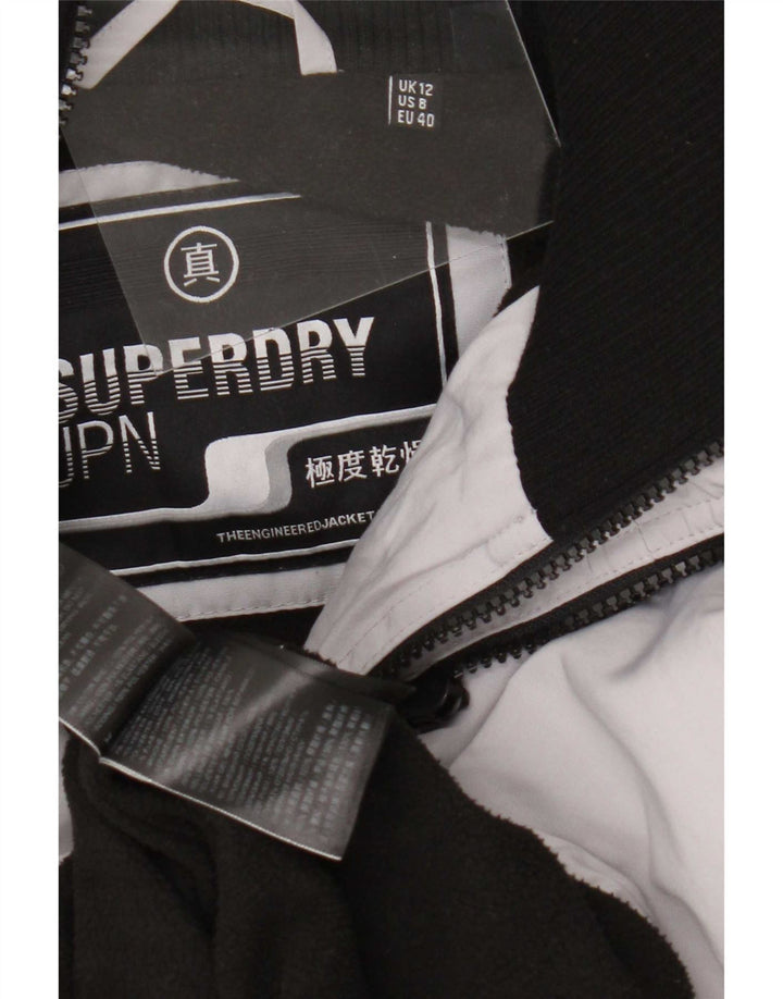 Jaqueta de chuva com capuz feminina Superdry UK 12 poliéster cinza médio