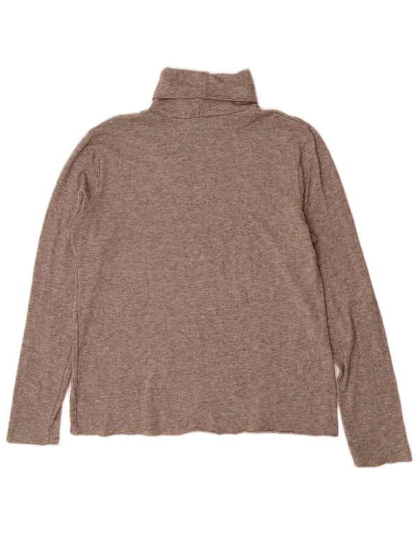 Zara Blusa feminina com gola redonda Top UK 18 XL Marrom