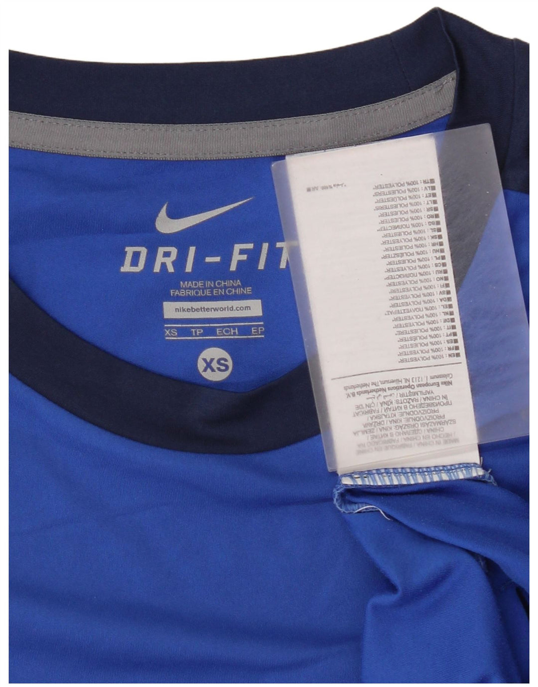Camiseta Nike Masculina Dri Fit Top XS Azul Colourblock Poliéster