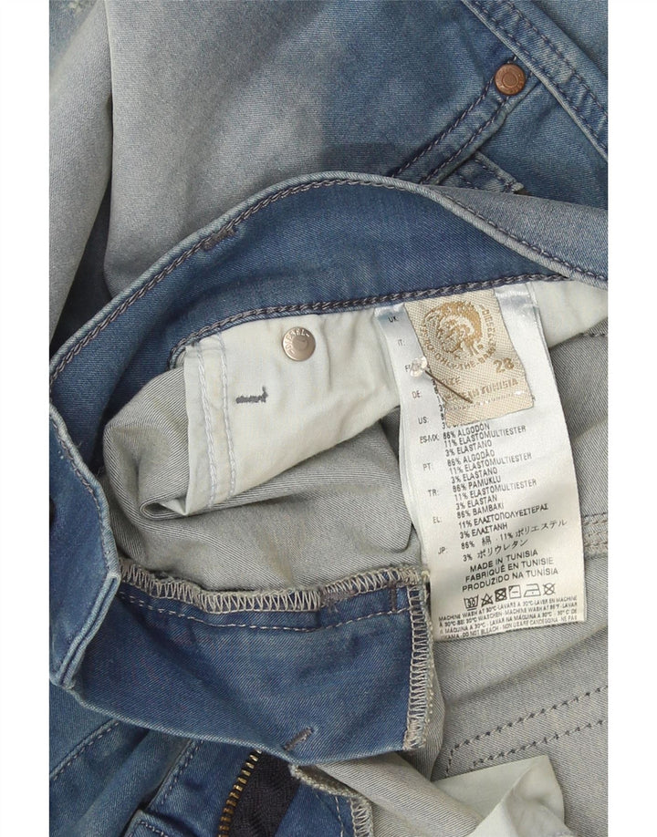 Jeans feminino Diesel Grupee Distressed Slim W28 L32 Azul Algodão