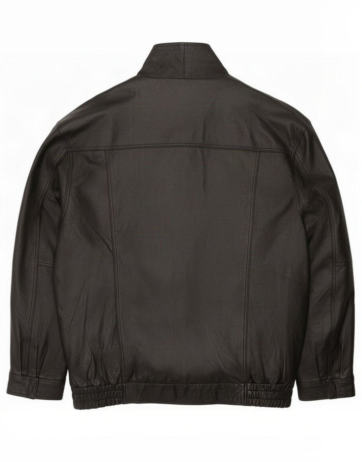 Jaqueta de couro masculina Savatini Reino Unido 42 XL preta