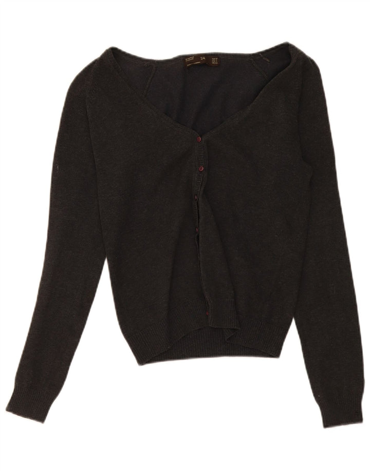 Suéter Zara Feminino Crop Cardigan Reino Unido 10 Pequeno Cinza