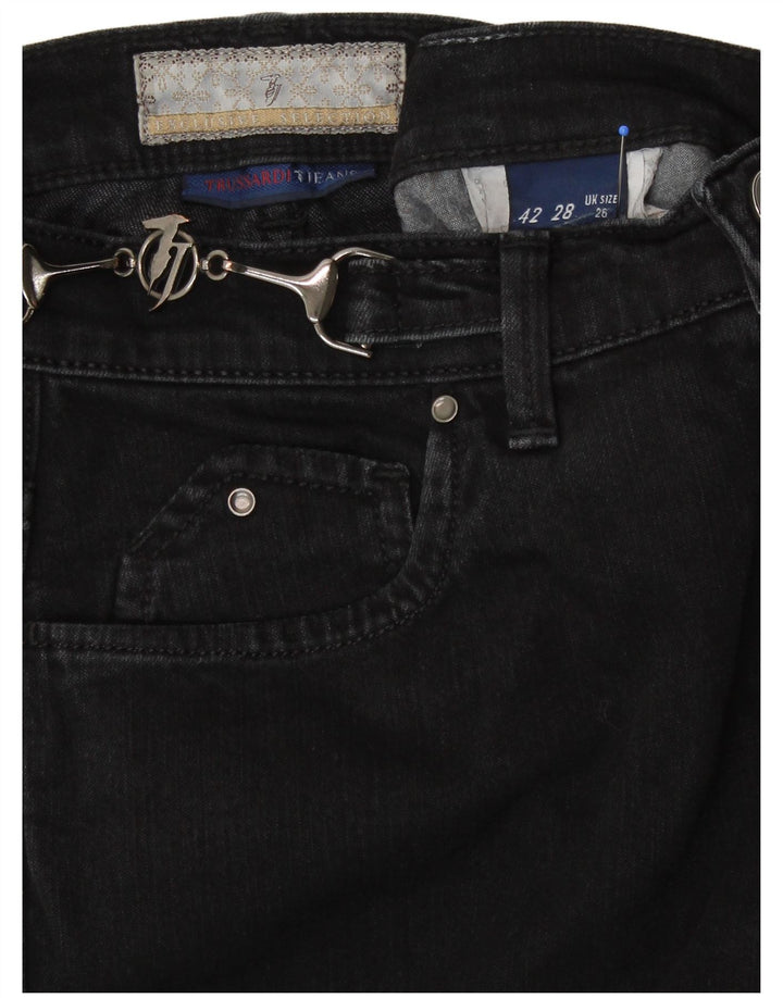 TRUSSARDI Womens Straight Jeans W26 L29 Black Cotton